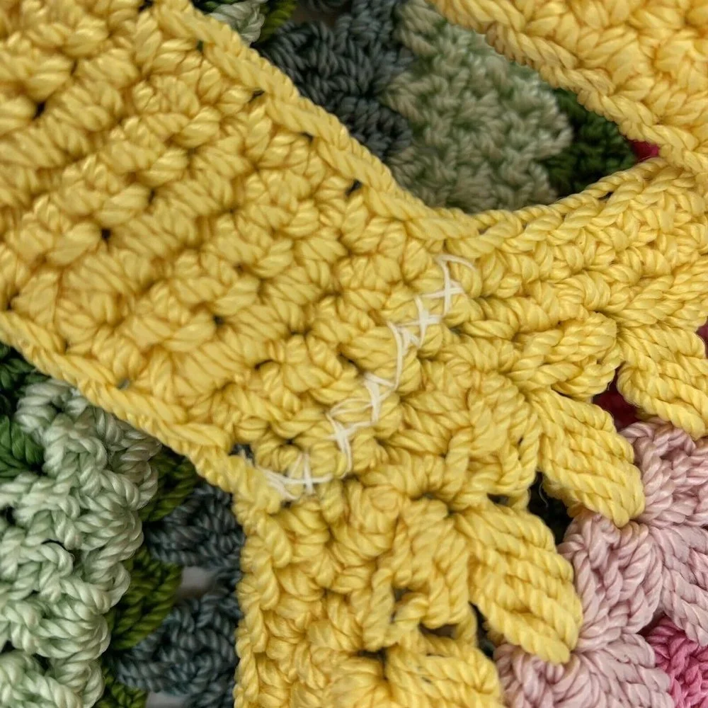 The Sak Large Rainbow Crochet Tote with Attached Coin Purse 13" x 16" x 5" - Picture 5 of 6